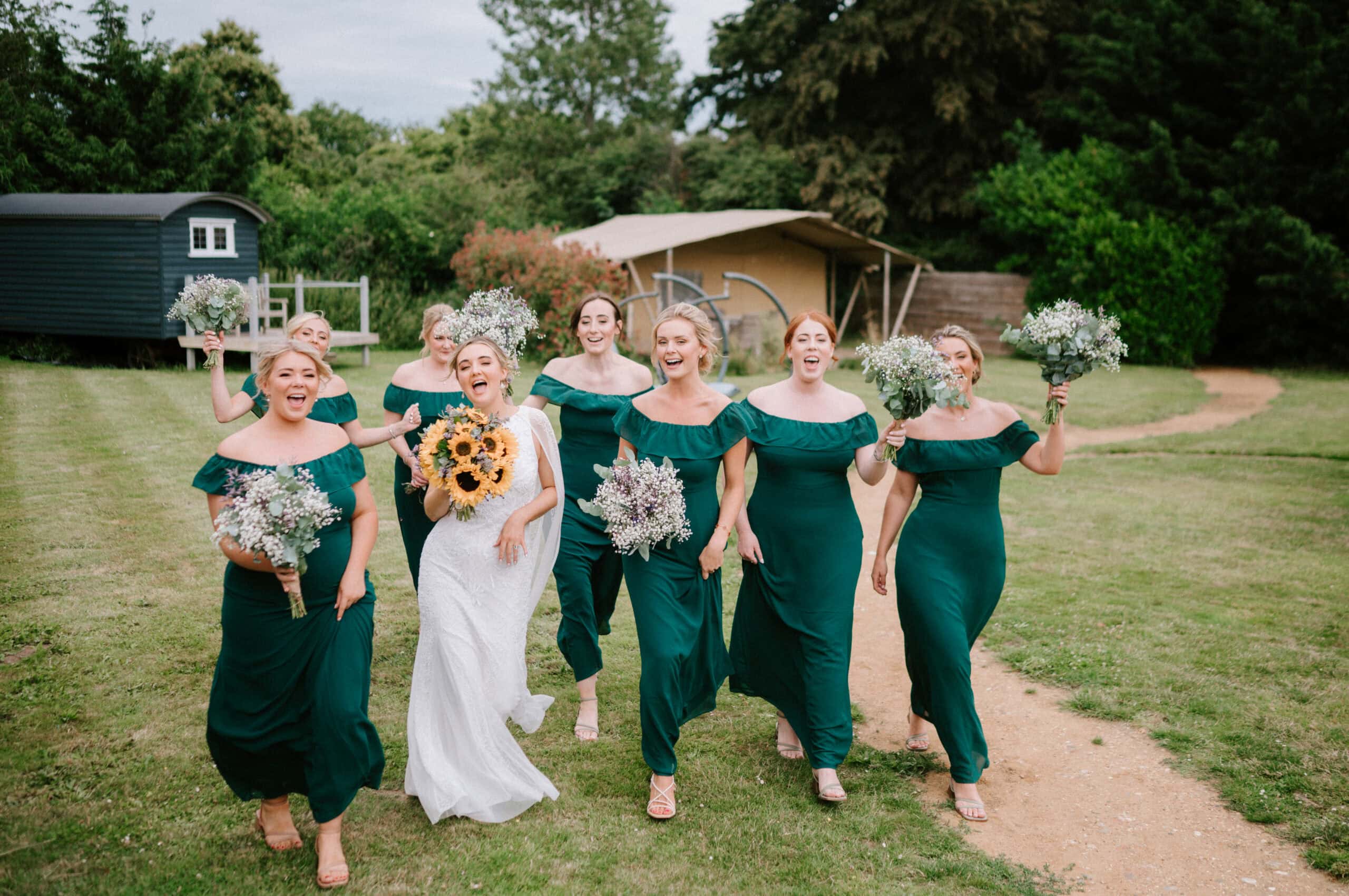 Bridesmaids at reception