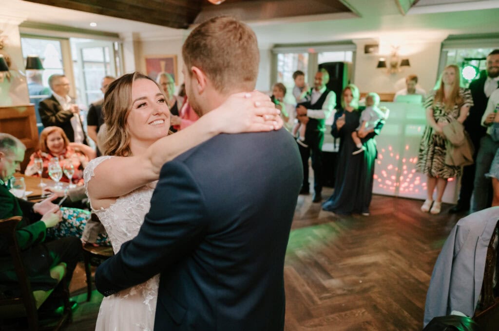 Couple dancing at a wedding reception