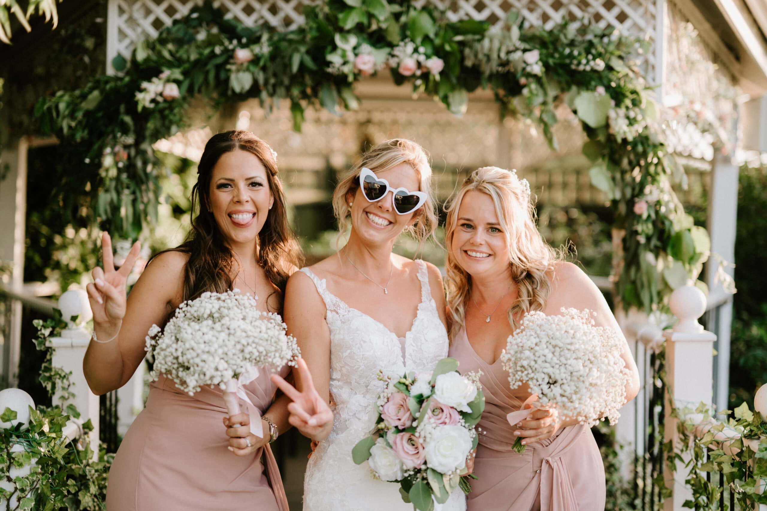 Bridesmaids helping with wedding planning