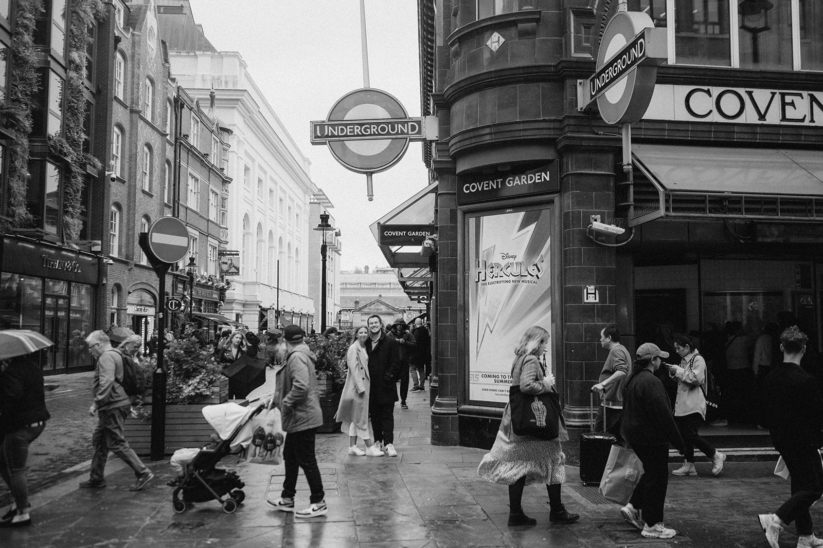 Pedestrians at Covent Garden Underground station, London