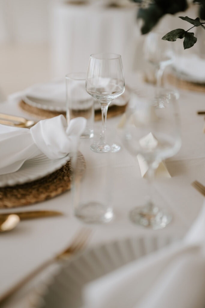 Elegant table setting with glassware
